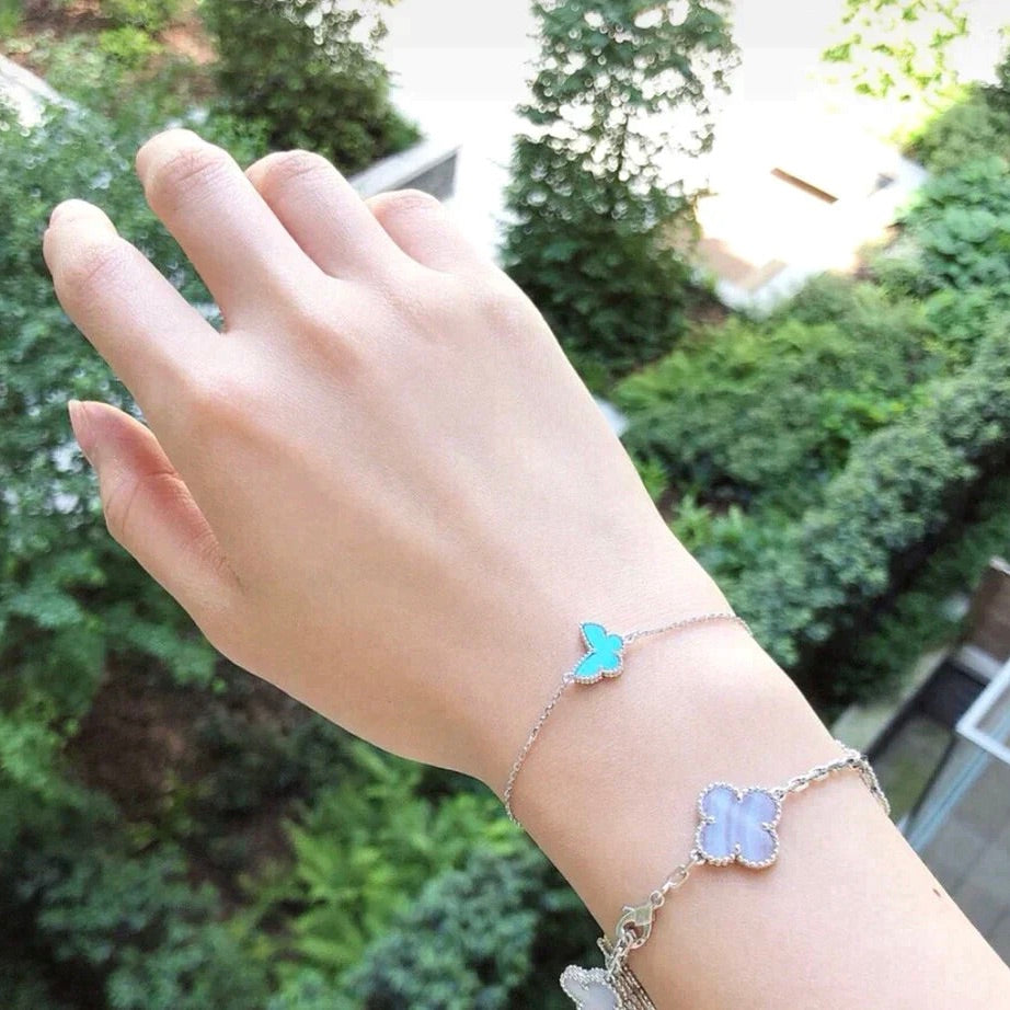 [Windsor Jewelry]BUTTERFLY TURQUOISE BUTTERFLY BRACELET SILVER