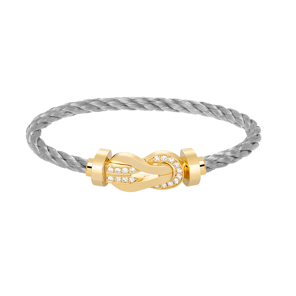 [Windsor Jewelry]CHANCE LARGE 8 FIGURE BUCKLE HALF DIAMOND BRACELET GOLD