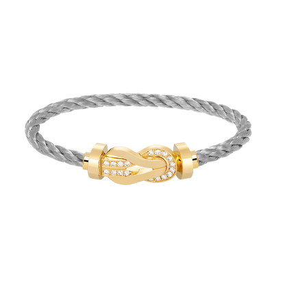 [Windsor Jewelry]CHANCE LARGE 8 FIGURE BUCKLE HALF DIAMOND BRACELET GOLD