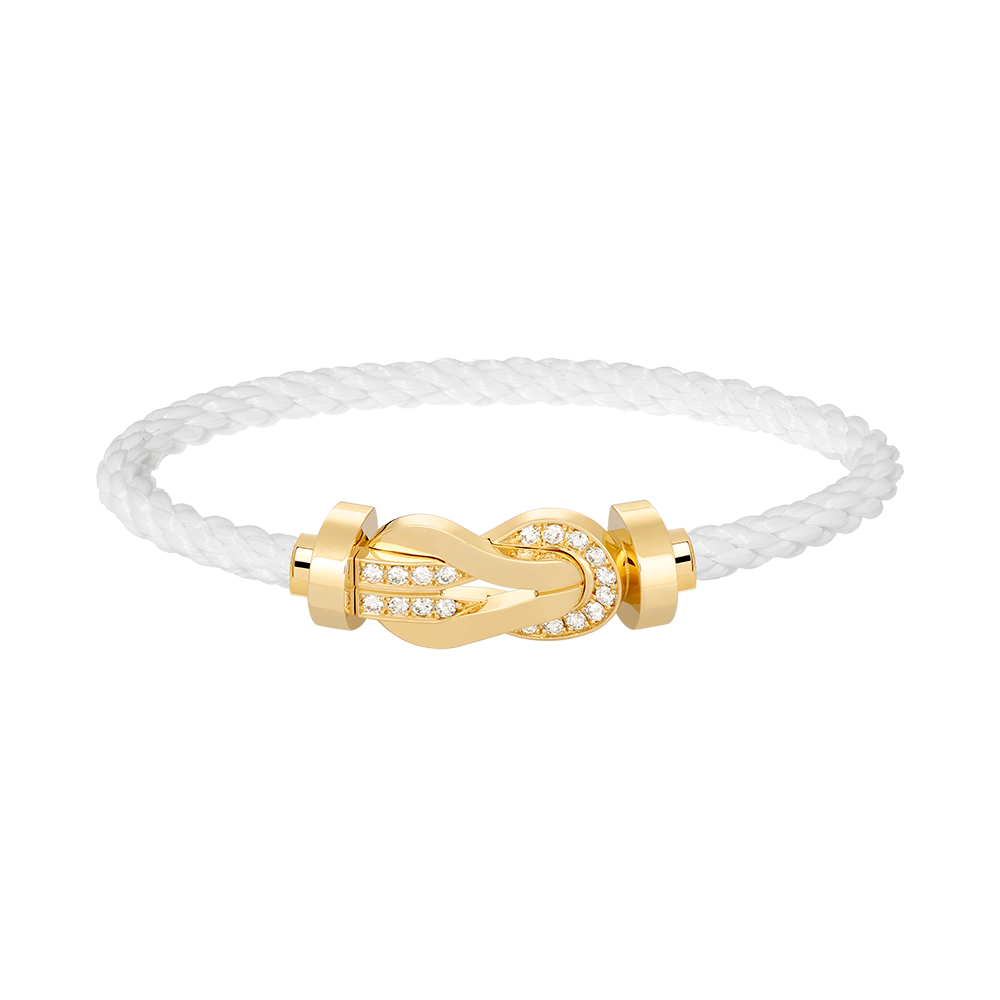 [Windsor Jewelry]CHANCE LARGE 8 FIGURE BUCKLE HALF DIAMOND BRACELET GOLD