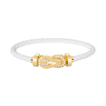 [Windsor Jewelry]CHANCE LARGE 8 FIGURE BUCKLE HALF DIAMOND BRACELET GOLD