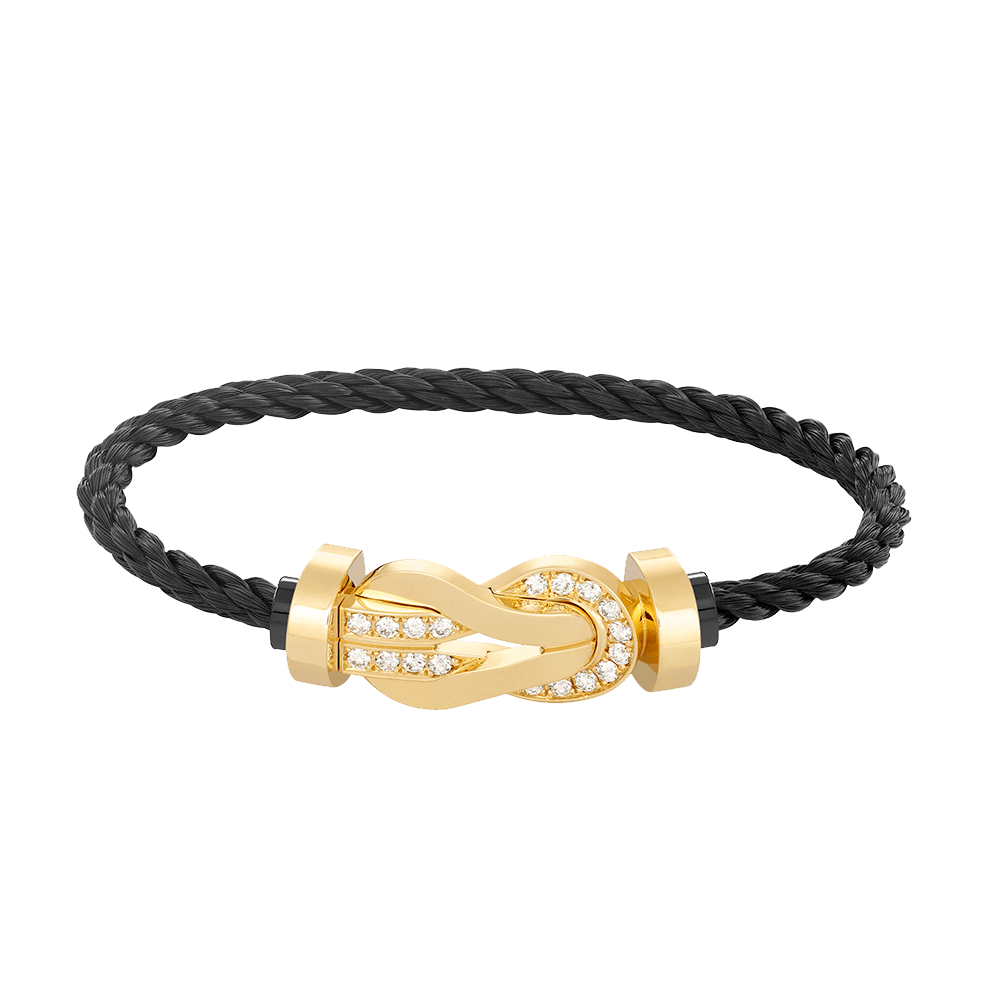 [Windsor Jewelry]CHANCE LARGE 8 FIGURE BUCKLE HALF DIAMOND BRACELET GOLD