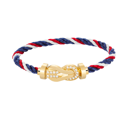 [Windsor Jewelry]CHANCE LARGE 8 FIGURE BUCKLE HALF DIAMOND BRACELET GOLD