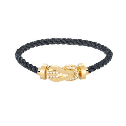 [Windsor Jewelry]CHANCE LARGE 8 FIGURE BUCKLE HALF DIAMOND BRACELET GOLD