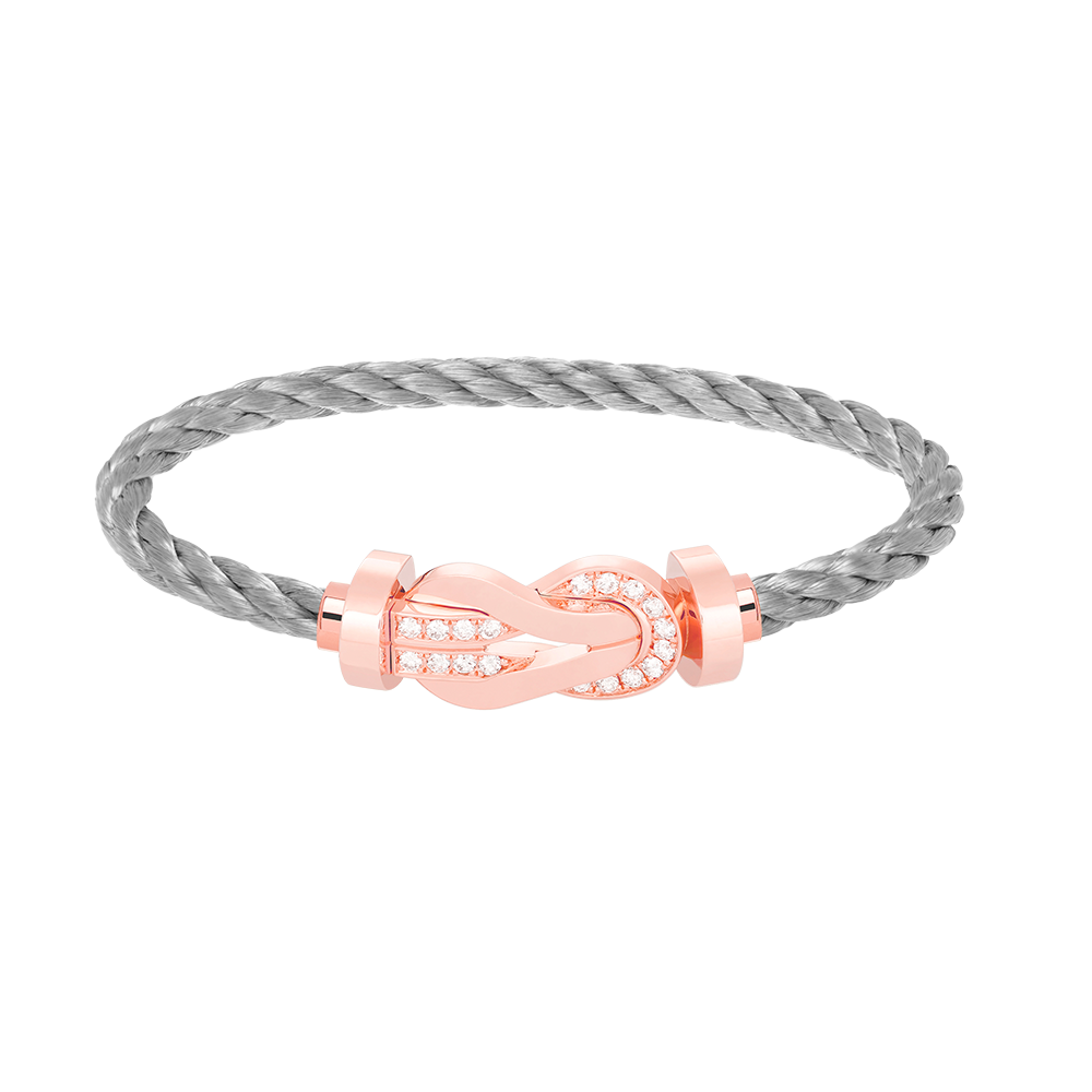 [Windsor Jewelry]CHANCE LARGE 8 FIGURE BUCKLE HALF DIAMOND BRACELET ROSE GOLD