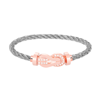 [Windsor Jewelry]CHANCE LARGE 8 FIGURE BUCKLE HALF DIAMOND BRACELET ROSE GOLD