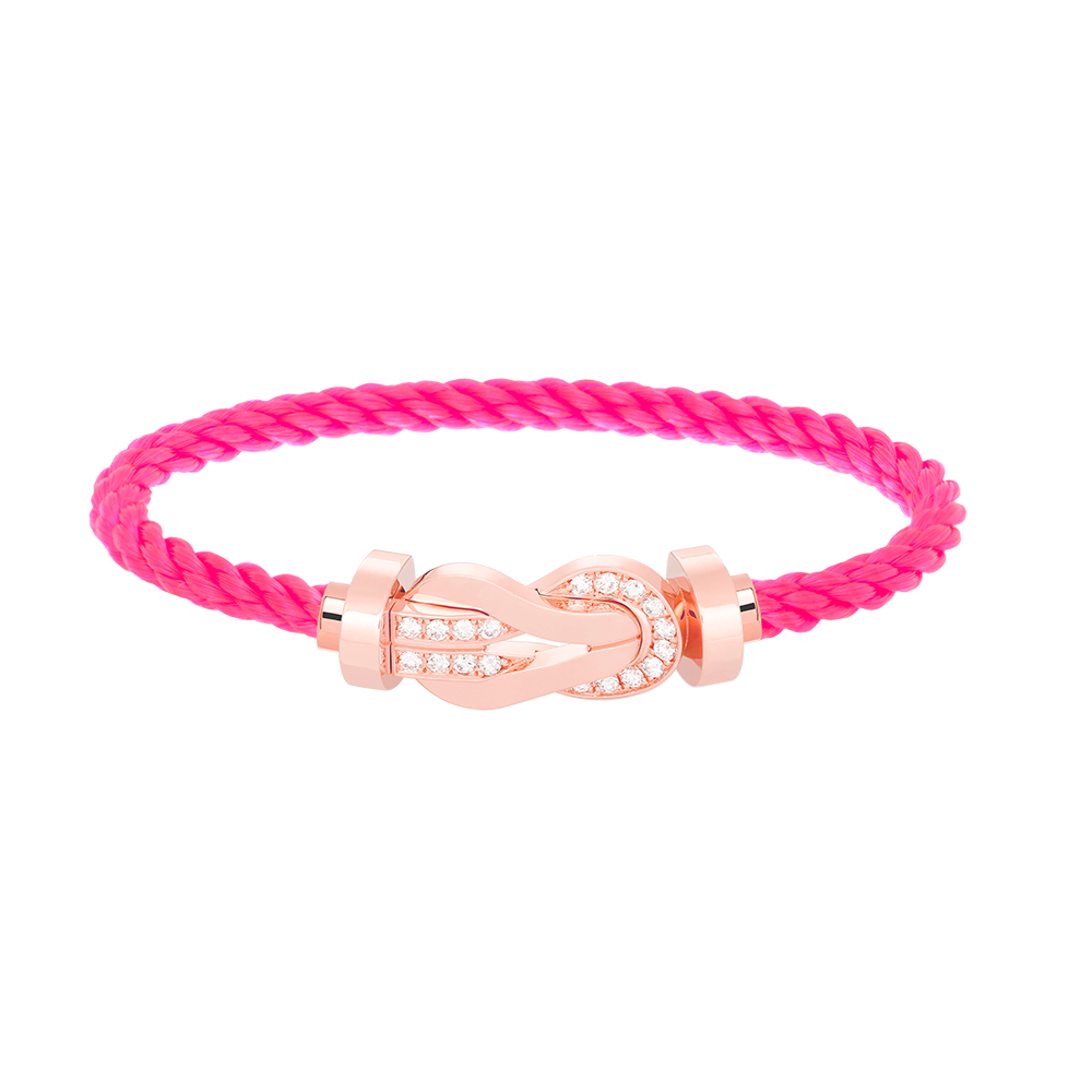 [Windsor Jewelry]CHANCE LARGE 8 FIGURE BUCKLE HALF DIAMOND BRACELET ROSE GOLD