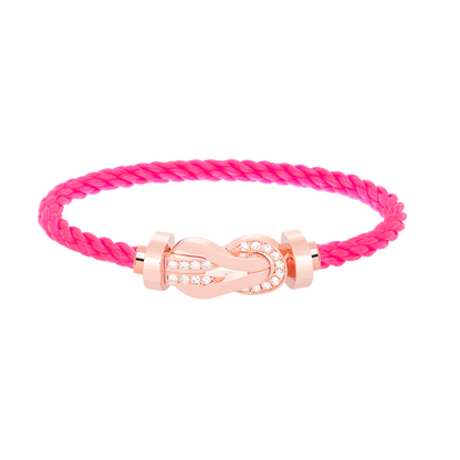 [Windsor Jewelry]CHANCE LARGE 8 FIGURE BUCKLE HALF DIAMOND BRACELET ROSE GOLD