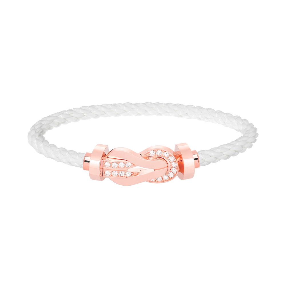 [Windsor Jewelry]CHANCE LARGE 8 FIGURE BUCKLE HALF DIAMOND BRACELET ROSE GOLD