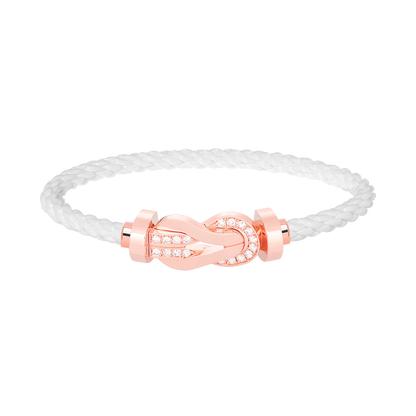 [Windsor Jewelry]CHANCE LARGE 8 FIGURE BUCKLE HALF DIAMOND BRACELET ROSE GOLD