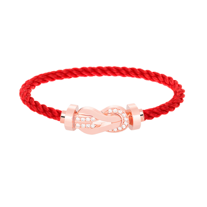 [Windsor Jewelry]CHANCE LARGE 8 FIGURE BUCKLE HALF DIAMOND BRACELET ROSE GOLD