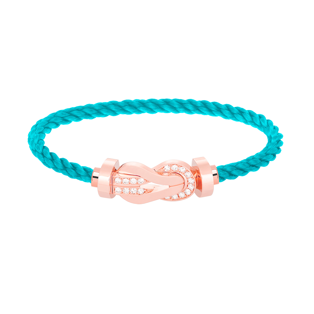 [Windsor Jewelry]CHANCE LARGE 8 FIGURE BUCKLE HALF DIAMOND BRACELET ROSE GOLD