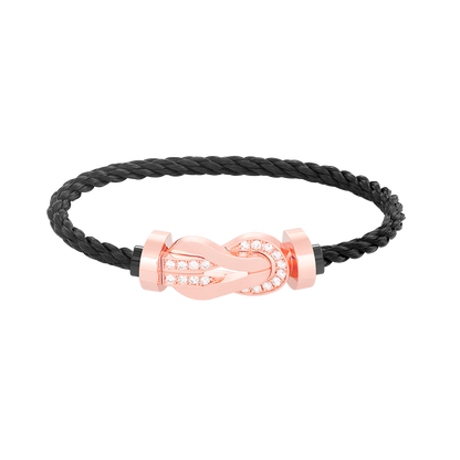 [Windsor Jewelry]CHANCE LARGE 8 FIGURE BUCKLE HALF DIAMOND BRACELET ROSE GOLD