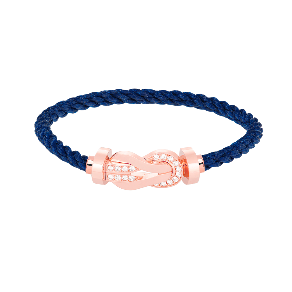 [Windsor Jewelry]CHANCE LARGE 8 FIGURE BUCKLE HALF DIAMOND BRACELET ROSE GOLD