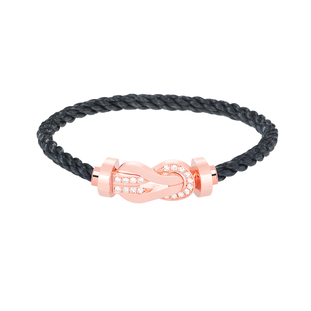 [Windsor Jewelry]CHANCE LARGE 8 FIGURE BUCKLE HALF DIAMOND BRACELET ROSE GOLD