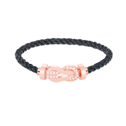 [Windsor Jewelry]CHANCE LARGE 8 FIGURE BUCKLE HALF DIAMOND BRACELET ROSE GOLD