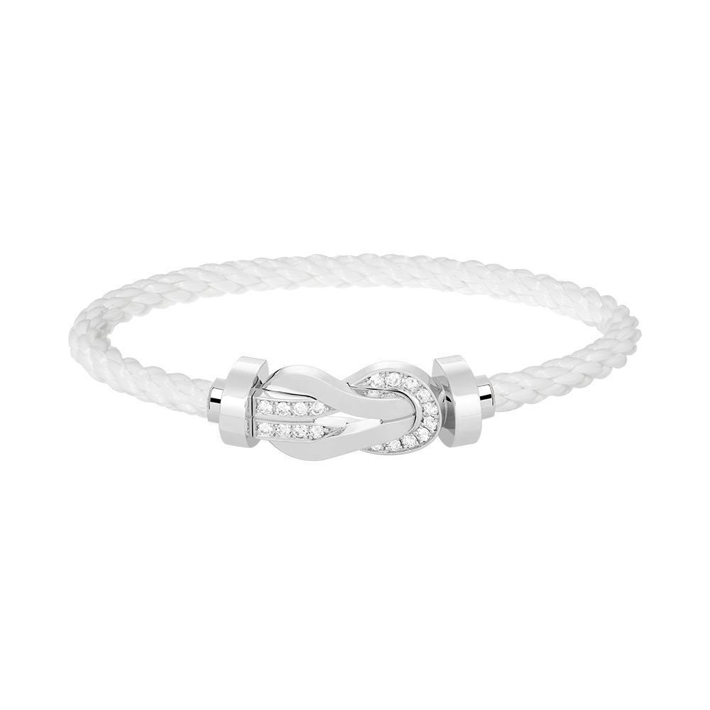 [Windsor Jewelry]CHANCE LARGE 8 FIGURE BUCKLE HALF DIAMOND BRACELET SILVER