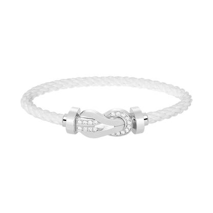 [Windsor Jewelry]CHANCE LARGE 8 FIGURE BUCKLE HALF DIAMOND BRACELET SILVER