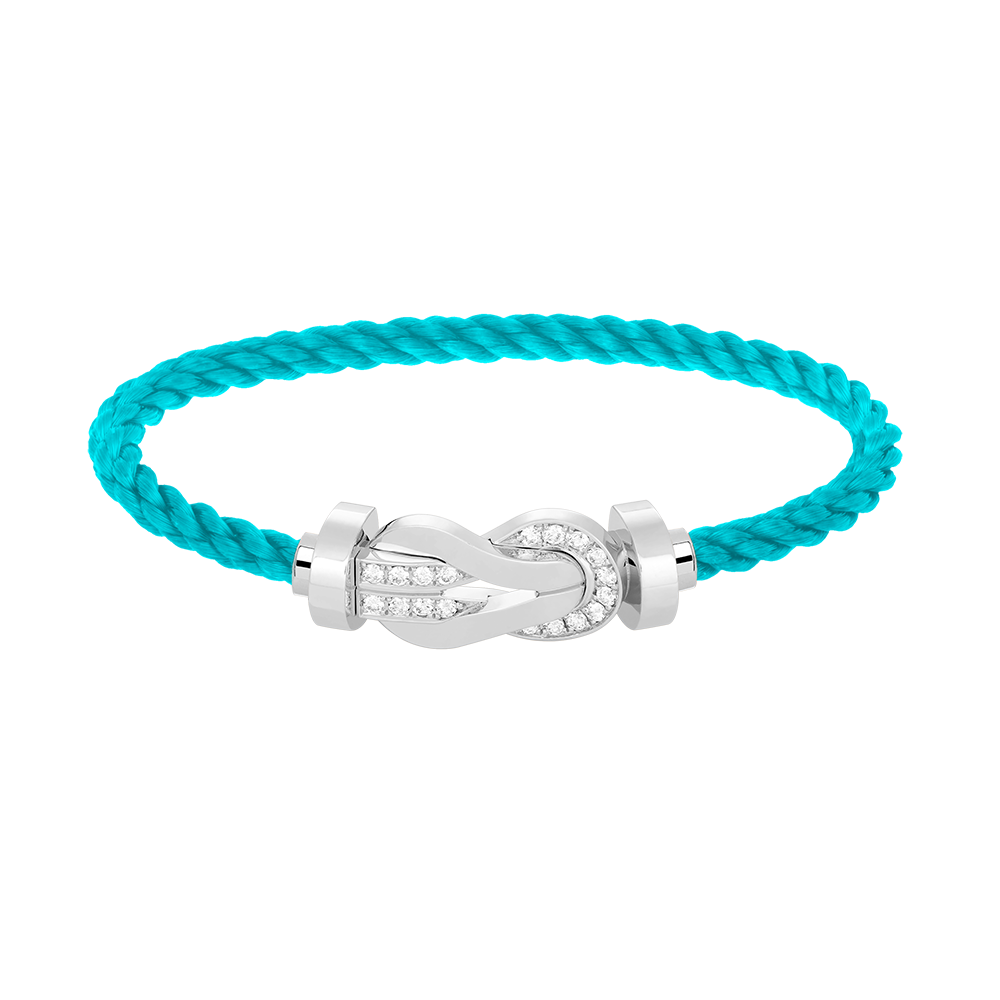 [Windsor Jewelry]CHANCE LARGE 8 FIGURE BUCKLE HALF DIAMOND BRACELET SILVER