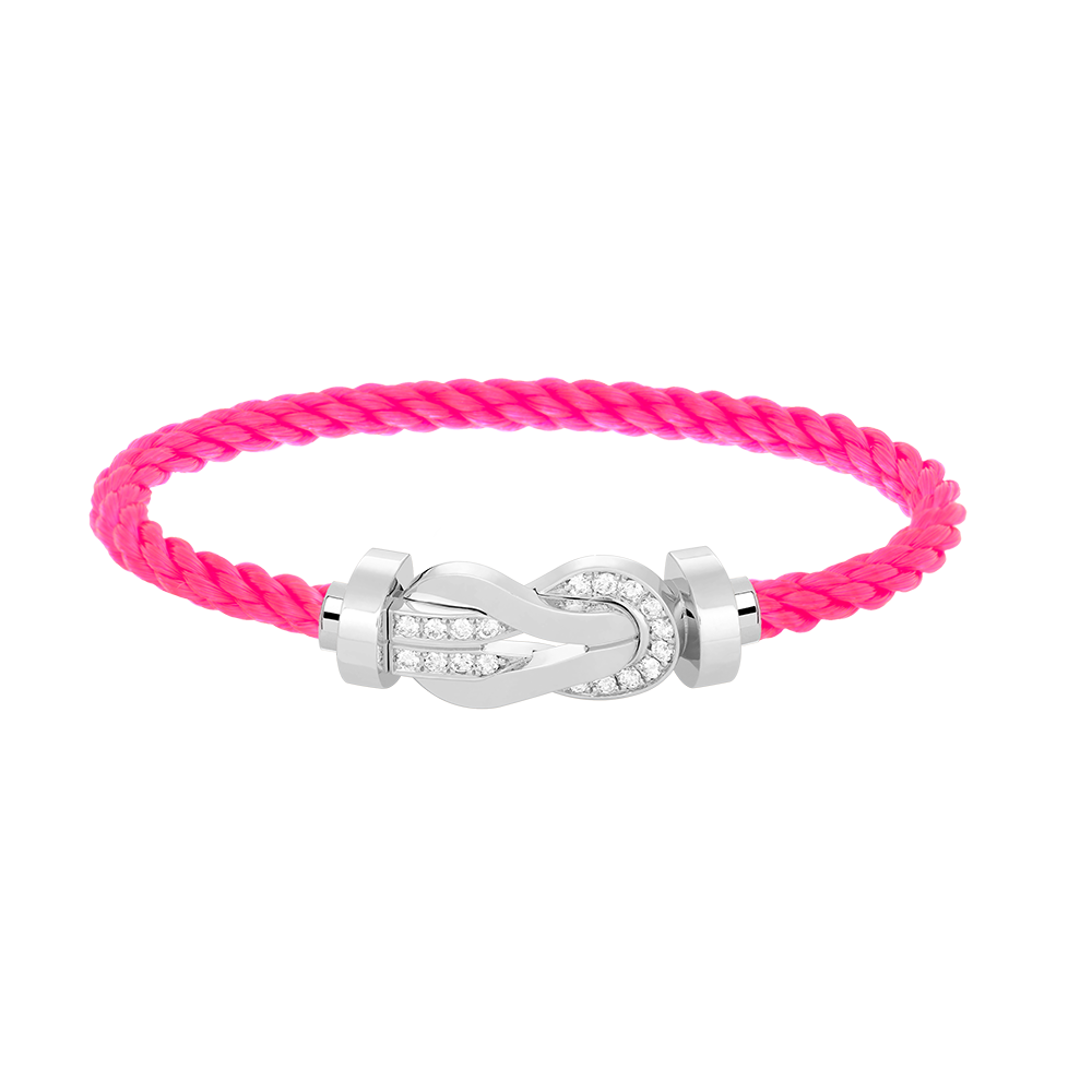 [Windsor Jewelry]CHANCE LARGE 8 FIGURE BUCKLE HALF DIAMOND BRACELET SILVER