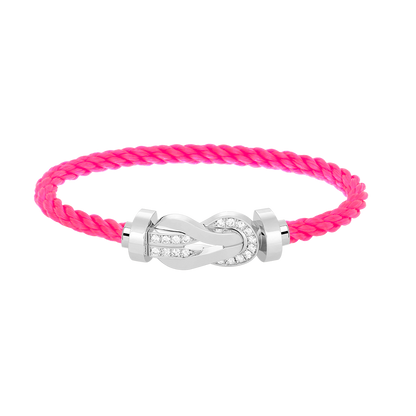 [Windsor Jewelry]CHANCE LARGE 8 FIGURE BUCKLE HALF DIAMOND BRACELET SILVER