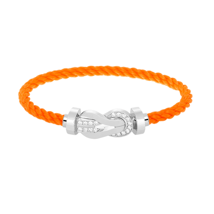 [Windsor Jewelry]CHANCE LARGE 8 FIGURE BUCKLE HALF DIAMOND BRACELET SILVER