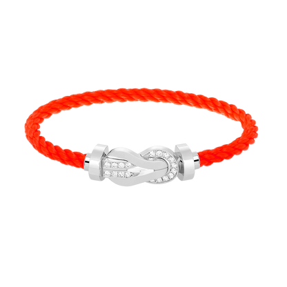 [Windsor Jewelry]CHANCE LARGE 8 FIGURE BUCKLE HALF DIAMOND BRACELET SILVER