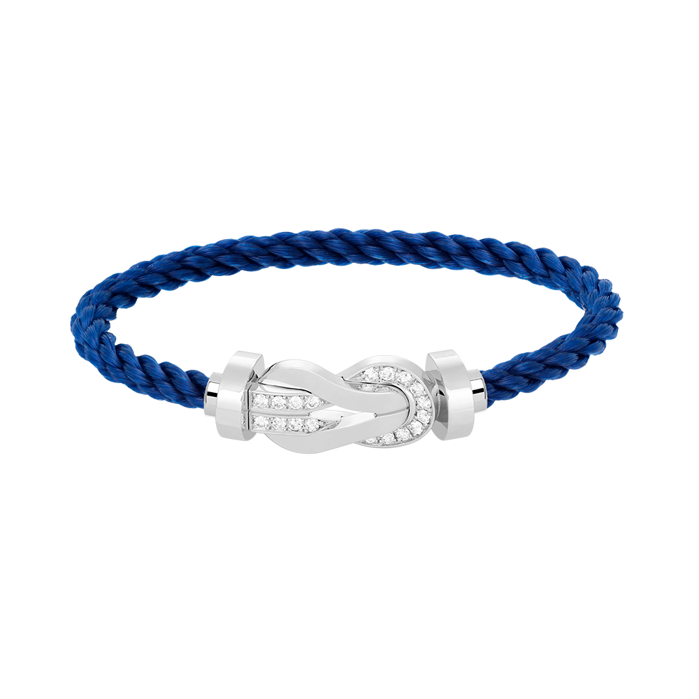 [Windsor Jewelry]CHANCE LARGE 8 FIGURE BUCKLE HALF DIAMOND BRACELET SILVER