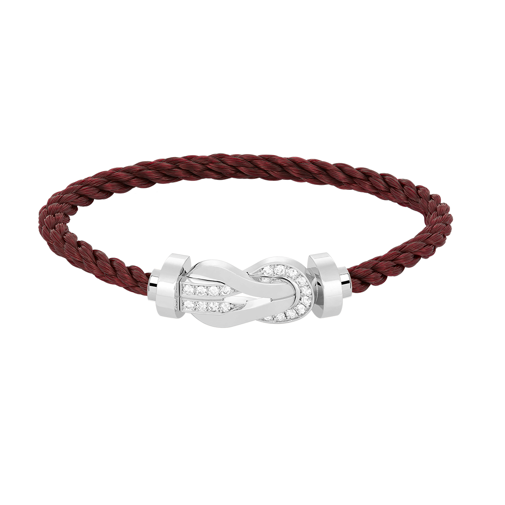 [Windsor Jewelry]CHANCE LARGE 8 FIGURE BUCKLE HALF DIAMOND BRACELET SILVER