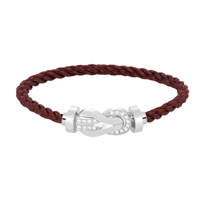 [Windsor Jewelry]CHANCE LARGE 8 FIGURE BUCKLE HALF DIAMOND BRACELET SILVER