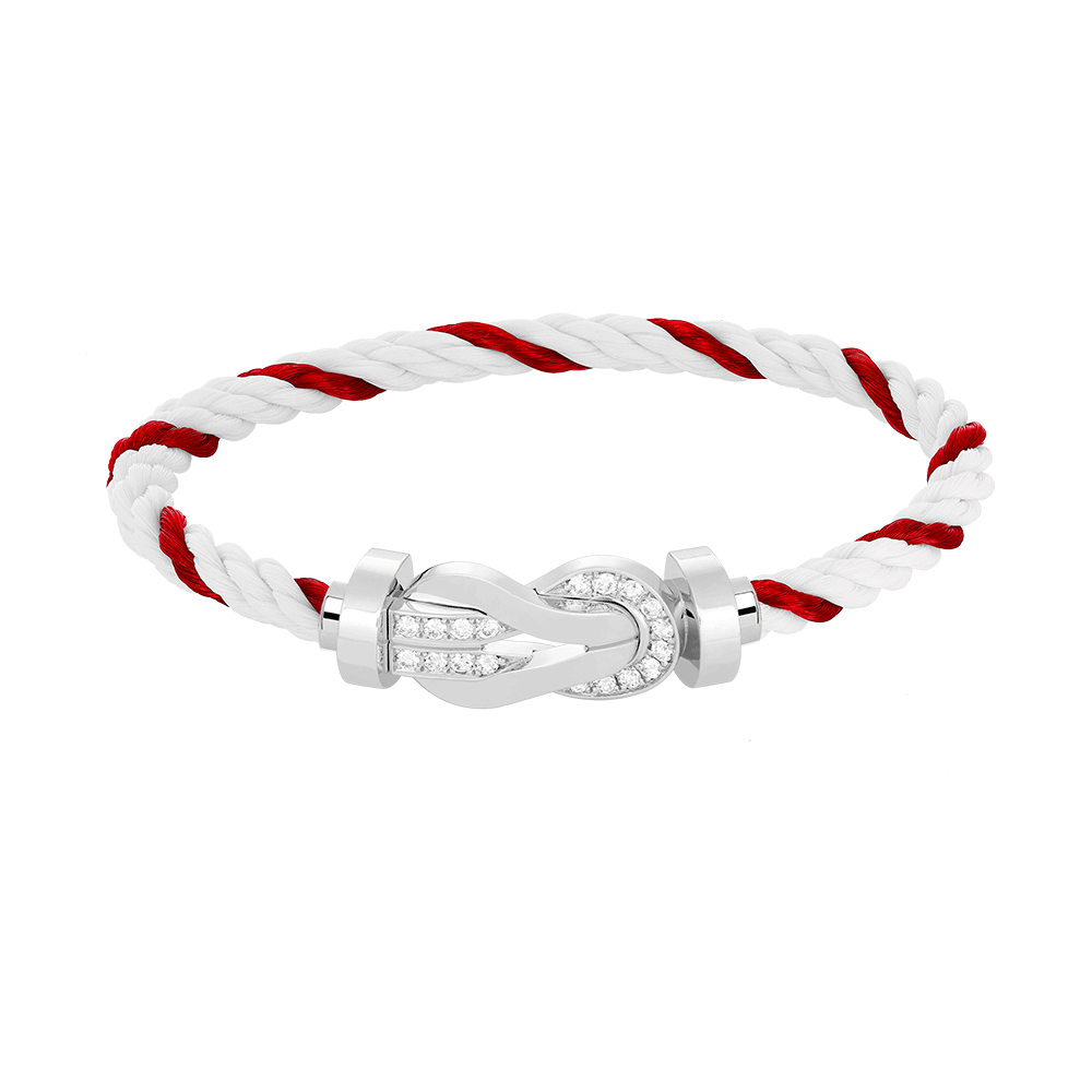 [Windsor Jewelry]CHANCE LARGE 8 FIGURE BUCKLE HALF DIAMOND BRACELET SILVER