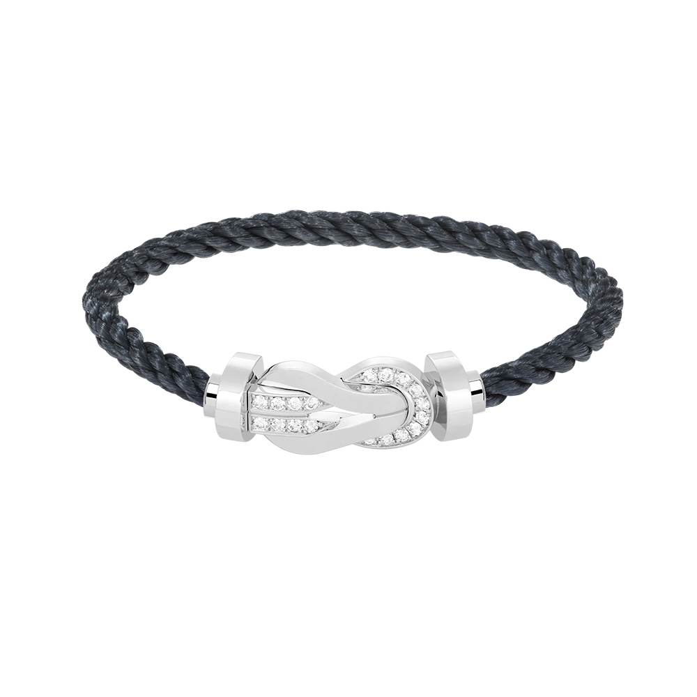[Windsor Jewelry]CHANCE LARGE 8 FIGURE BUCKLE HALF DIAMOND BRACELET SILVER