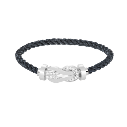 [Windsor Jewelry]CHANCE LARGE 8 FIGURE BUCKLE HALF DIAMOND BRACELET SILVER