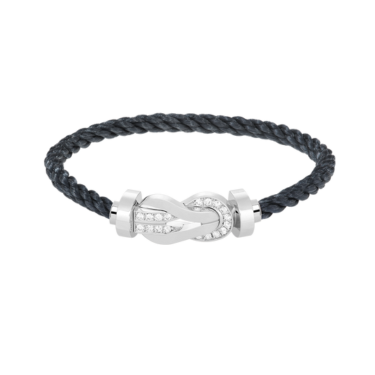 [Windsor Jewelry]CHANCE LARGE 8 FIGURE BUCKLE HALF DIAMOND BRACELET SILVER