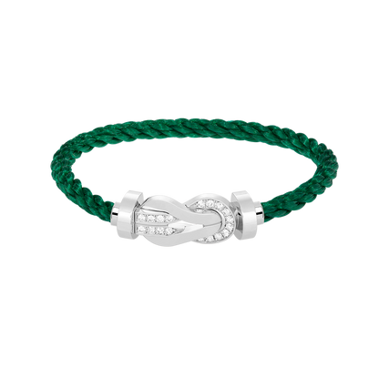 [Windsor Jewelry]CHANCE LARGE 8 FIGURE BUCKLE HALF DIAMOND BRACELET SILVER