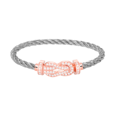 [Windsor Jewelry]CHANCE LARGE 8 FIGURE BUCKLE FULL DIAMOND BRACELET ROSE GOLD