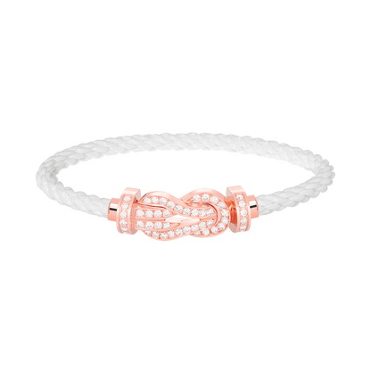 [Windsor Jewelry]CHANCE LARGE 8 FIGURE BUCKLE FULL DIAMOND BRACELET ROSE GOLD