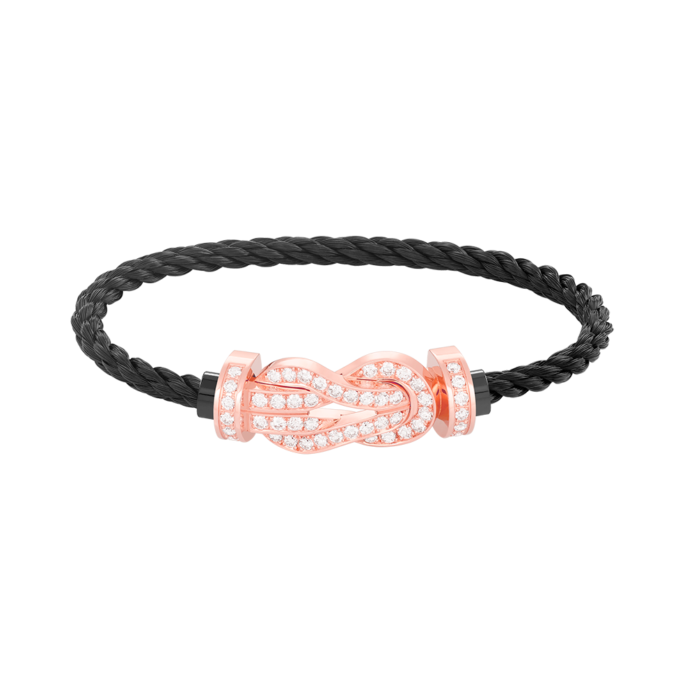 [Windsor Jewelry]CHANCE LARGE 8 FIGURE BUCKLE FULL DIAMOND BRACELET ROSE GOLD