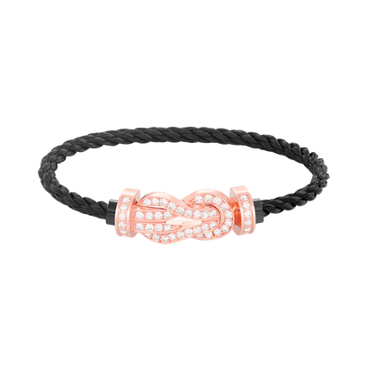 [Windsor Jewelry]CHANCE LARGE 8 FIGURE BUCKLE FULL DIAMOND BRACELET ROSE GOLD