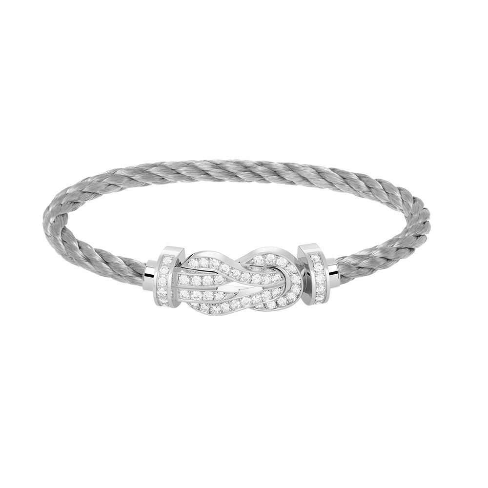 [Windsor Jewelry]CHANCE LARGE 8 FIGURE BUCKLE FULL DIAMOND BRACELET SILVER