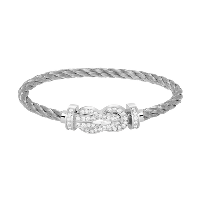 [Windsor Jewelry]CHANCE LARGE 8 FIGURE BUCKLE FULL DIAMOND BRACELET SILVER