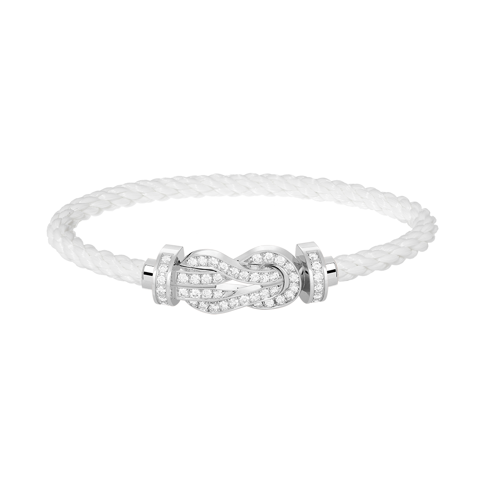 [Windsor Jewelry]CHANCE LARGE 8 FIGURE BUCKLE FULL DIAMOND BRACELET SILVER