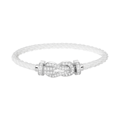 [Windsor Jewelry]CHANCE LARGE 8 FIGURE BUCKLE FULL DIAMOND BRACELET SILVER