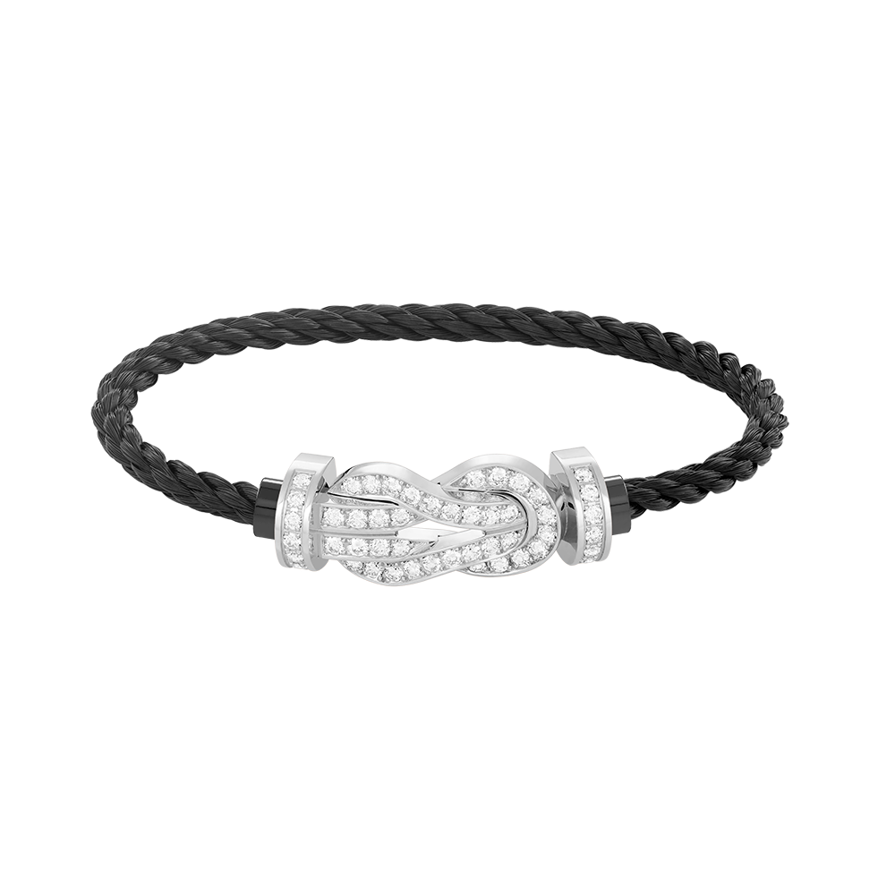 [Windsor Jewelry]CHANCE LARGE 8 FIGURE BUCKLE FULL DIAMOND BRACELET SILVER