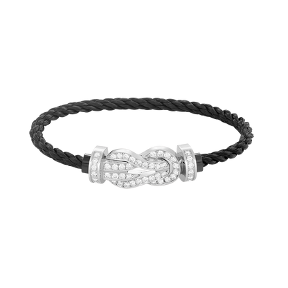 [Windsor Jewelry]CHANCE LARGE 8 FIGURE BUCKLE FULL DIAMOND BRACELET SILVER