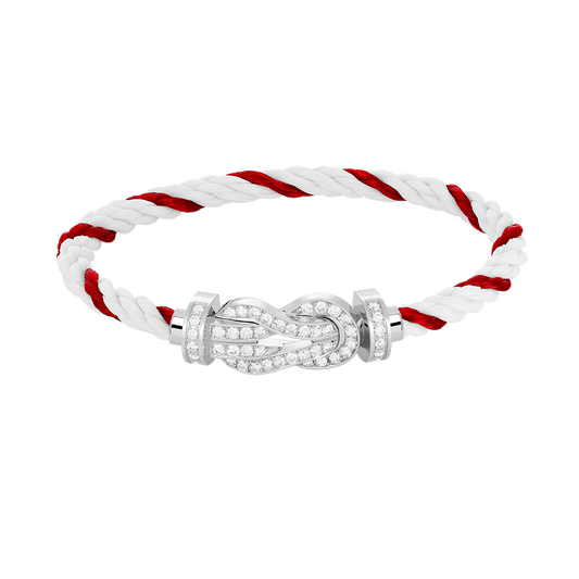 [Windsor Jewelry]CHANCE LARGE 8 FIGURE BUCKLE FULL DIAMOND BRACELET SILVER