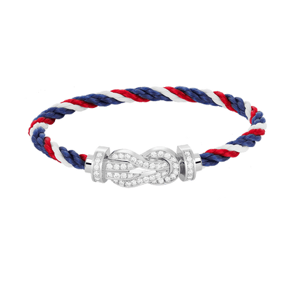[Windsor Jewelry]CHANCE LARGE 8 FIGURE BUCKLE FULL DIAMOND BRACELET SILVER