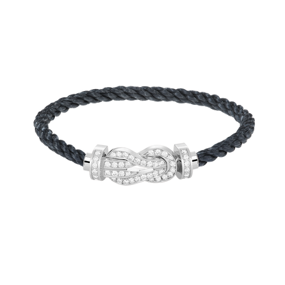 [Windsor Jewelry]CHANCE LARGE 8 FIGURE BUCKLE FULL DIAMOND BRACELET SILVER