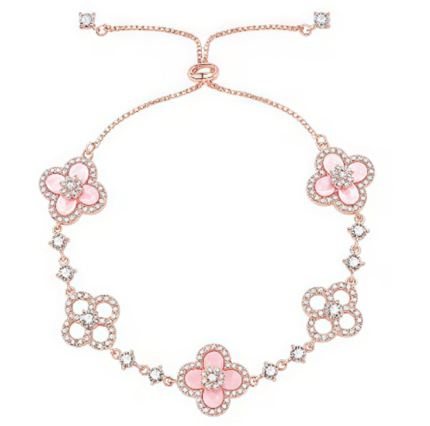 [Windsor Jewelry]CLOVER 5 MOTIF PINK BLUE RED WHITE BRACELET