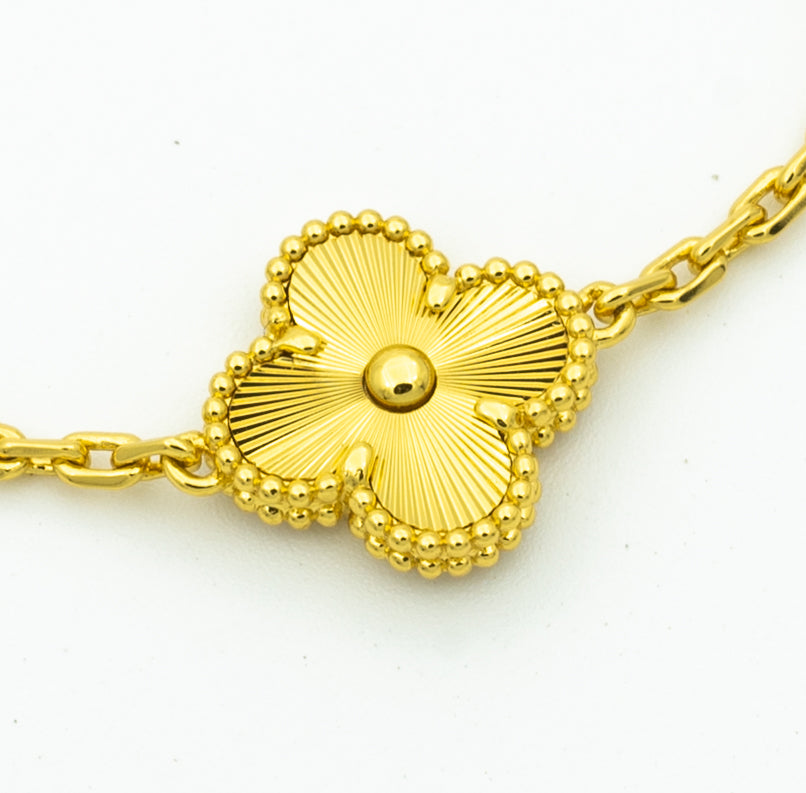 [Windsor Jewelry]CLOVER BRACELET 5 MOTIFS GOLD DIAMOND